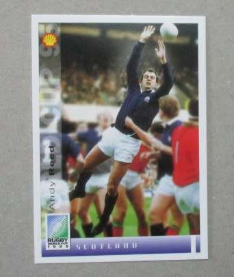 ANDY REED  - SCOTLAND - 1995 RUGBY WORLD CUP SPORTS DECK CARD NR 107
