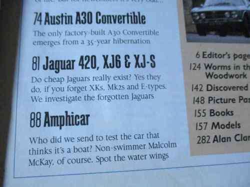 THOROUGHBRED & CLASSIC CARS MAGAZINE NOV 1996 ( JAGUAR, FORD ESCORT, ALFA GIULIA, AUSTIN A30 )
