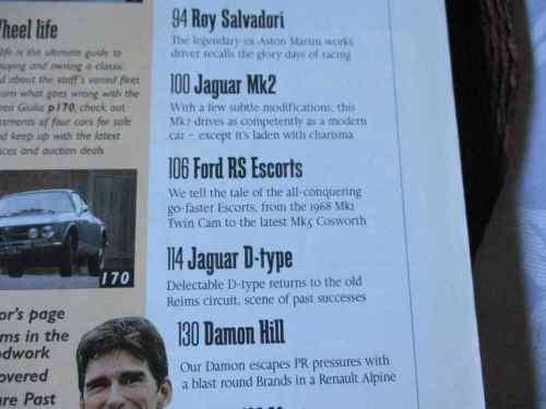 THOROUGHBRED & CLASSIC CARS MAGAZINE NOV 1996 ( JAGUAR, FORD ESCORT, ALFA GIULIA, AUSTIN A30 )