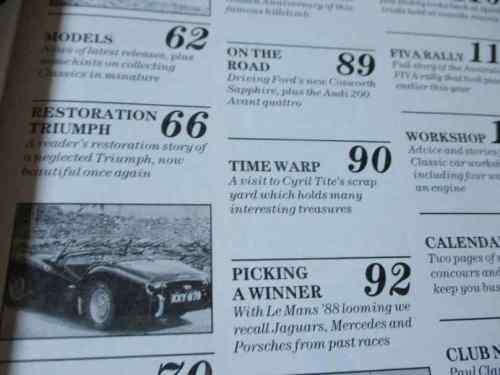 THOROUGHBRED & CLASSIC CARS MAGAZINE JUNE 1988 (  MORRIS MINOR, ALFA GIULIETTA, FERRARI, JAGUAR 420G