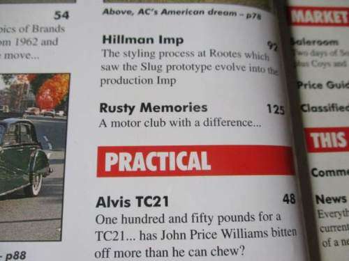 THOROUGHBRED & CLASSIC CARS MAGAZINE MARCH 1994 ( MASERATI, HILLMAN IMP, SUNBEAM RAPIER, AC ACE, )