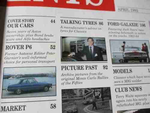THOROUGHBRED & CLASSIC CARS MAGAZINE APRIL 1992 ( ROVER P6, TRIUMPH TR6, RANGE ROVER, FORD GALAXIE )