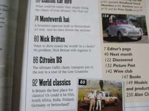THOROUGHBRED & CLASSIC CARS MAGAZINE JUNE 1997 ( CITROEN DS, VW BEETLE, MORRIS MINOR