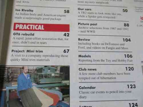 THOROUGHBRED & CLASSIC CARS MAGAZINE MAY 1992 ( TRIUMPH GT6, ISO RIVOLTA, BODYWORK SPRAYPAINTING