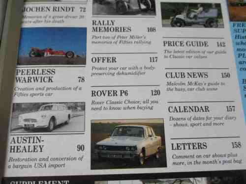 THOROUGHBRED & CLASSIC CARS MAGAZINE NOV 1990 ( ROVER P6, AUSTIN-HEALEY, JAGUAR XJ6 , XK120 )