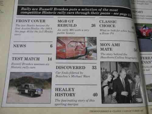 THOROUGHBRED & CLASSIC CARS MAGAZINE OCT 1991 ( AUSTIN-HEALEY, ROVER P4, MGB GT,