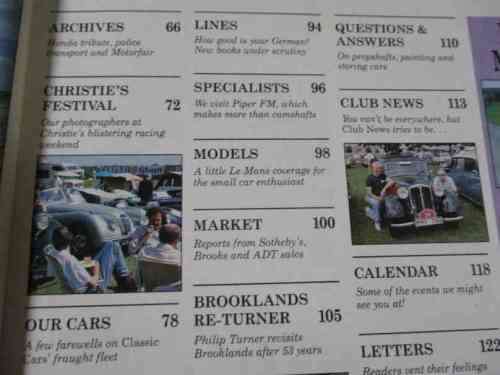 THOROUGHBRED & CLASSIC CARS MAGAZINE OCT 1991 ( AUSTIN-HEALEY, ROVER P4, MGB GT,