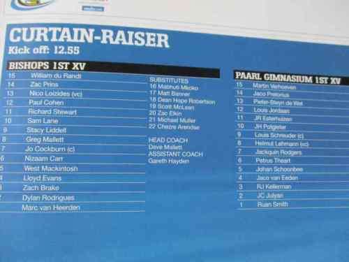 WP vs BOLAND KAVALIERS 26 JULY 2008  - RUGBY MATCHDAY MAGAZINE / PROGRAMME