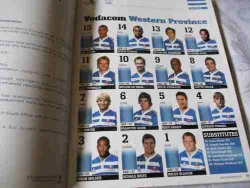 WP vs BOLAND KAVALIERS 26 JULY 2008  - RUGBY MATCHDAY MAGAZINE / PROGRAMME