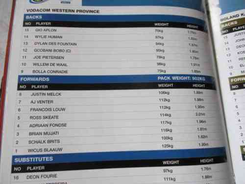 WP vs BOLAND KAVALIERS 26 JULY 2008  - RUGBY MATCHDAY MAGAZINE / PROGRAMME