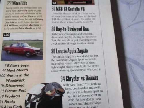 THOROUGHBRED & CLASSIC CARS MAGAZINE FEB 1997 ( ROVER P6, ASTON MARTIN DB, MGB GT, LANCIA APPIA )