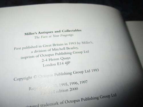 ANTIQUES & COLLECTABLES  - THE FACTS AT YOUR FINGERPRINTS - MILLER,S