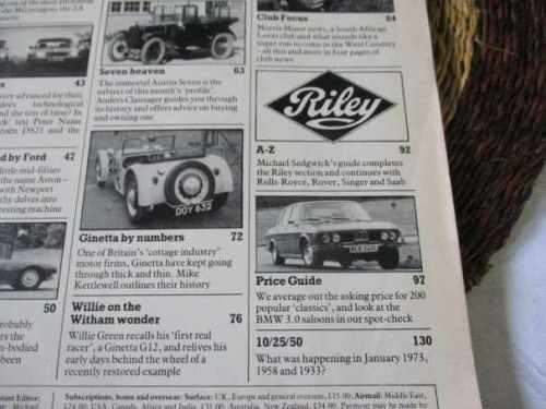 CLASSIC & SPORTSCAR JAN 1983 ( MG MAGNETTE, ASTON-FORD, AUSTIN SEVEN )