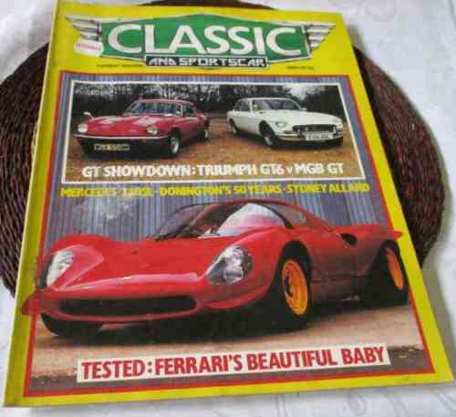 CLASSIC & SPORTSCAR MARCH 1983  ( TRIUMPH GT6, MGB GT, MERCEDES 280SL, DINO  FERRARI )
