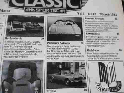 CLASSIC & SPORTSCAR MARCH 1983  ( TRIUMPH GT6, MGB GT, MERCEDES 280SL, DINO  FERRARI )