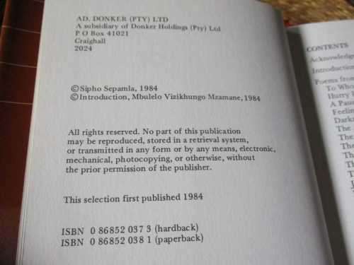 SELECTED POEMS - SIPHO SEPAMLA