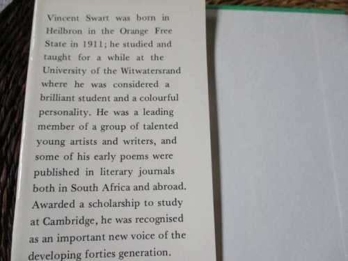 COLLECTED POEMS - VINCENT SWART  edited by MARCIA LEVESON