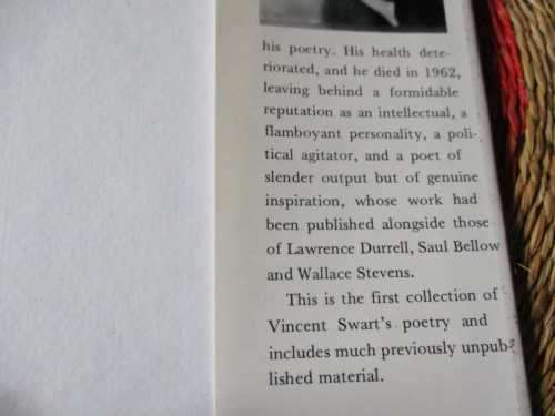 COLLECTED POEMS - VINCENT SWART  edited by MARCIA LEVESON