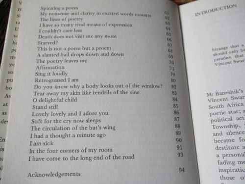 COLLECTED POEMS - VINCENT SWART  edited by MARCIA LEVESON