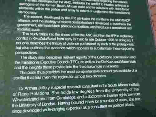 THE NATAL STORY - 16 YEARS OF CONFLICT - ANTHEA JEFFERY