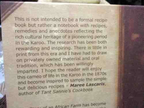 TANT SANNIE'S COOKBOOK - THE STORY OF AN AFRICAN FARM