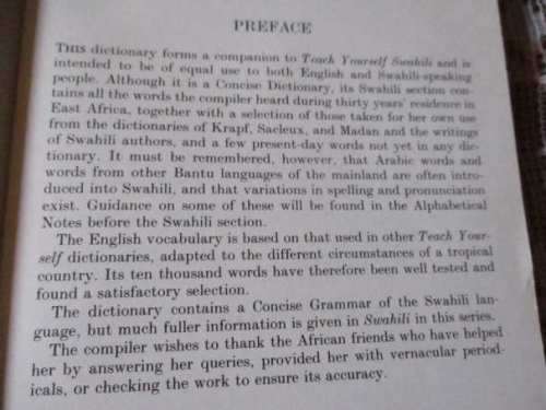 SWAHILI DICTIONARY - D.V. PERROTT - TEACH YOURSELF