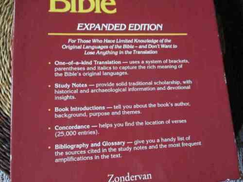 THE AMPLIFIED BIBLE - EXPANDED EDITION ( WITH IT`S BOX / HOLDER )