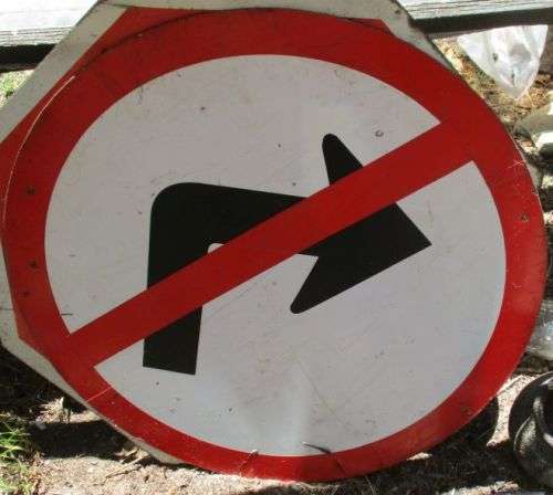 MAN CAVE VINTAGE ROAD SIGNS AT R350 EACH