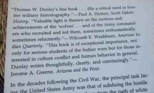 WOLVES FOR THE BLUE SOLDIERS - INDIAN SCOUTS AND AUXILIARIES WITH US ARMY 1860-90 - THOMAS W DUNLAY