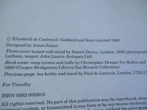 A GUIDE TO COLLECTING SILVER - ELIZABETH DE CASTRES