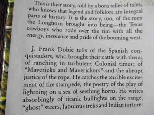 THE LONGHORNS - FRANK DOBIE