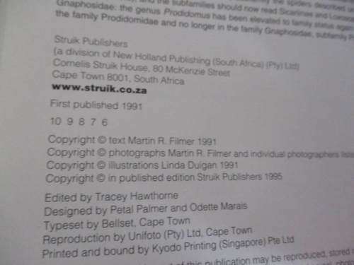 SOUTHERN AFRICAN SPIDERS - AN IDENTIFICATION GUIDE - MARTIN R FILMER