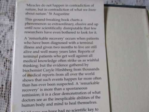 REMARKABLE RECOVERY - WHAT EXTRAORDINARY HEALINGS CAN TEACH US ABOUT GETTING WELL AND STAYING WELL -