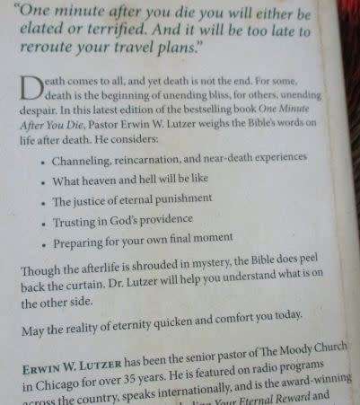 ONE MINUTE AFTER YOU DIE - ERWIN W LUTZER