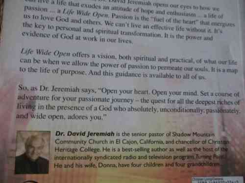 LIFE WIDE OPEN - UNLEASHING THE POWER OF A PASSIONATE LIFE - DAVID JEREMIAH