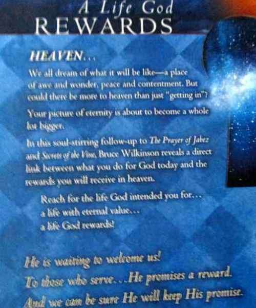 REFLECTIONS FROM A LIFE GOD REWARDS - WHY EVERYTHING YOU DO TODAY MATTERS FOREVER - BRUCE WILKINSON