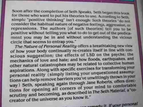 THE NATURE OF PERSONAL REALITY - A SETH BOOK - JANE ROBERTS