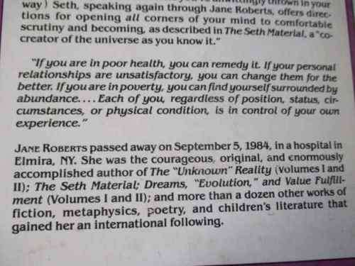 THE NATURE OF PERSONAL REALITY - A SETH BOOK - JANE ROBERTS