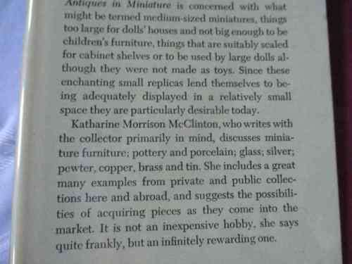 ANTIQUES IN MINIATURE - KATHARINE MORRISON McCLINTON