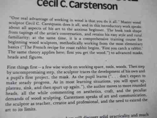 THE CRAFT AND CREATION OF WOOD SCULPTURE - CECIL C CARSTENSON