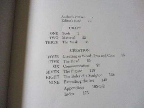 THE CRAFT AND CREATION OF WOOD SCULPTURE - CECIL C CARSTENSON