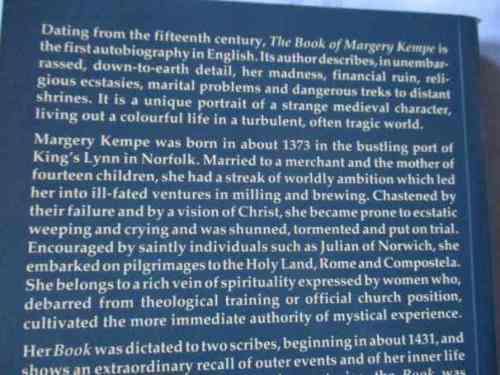 THE BOOK OF MARGERY KEMPE - THE AUTOBIOGRAPHY OF THE WILD WOMAN OF GOD - TONY D TRIGGS