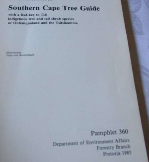 SOUTHERN CAPE TREE GUIDE - F VON BREITENBACH
