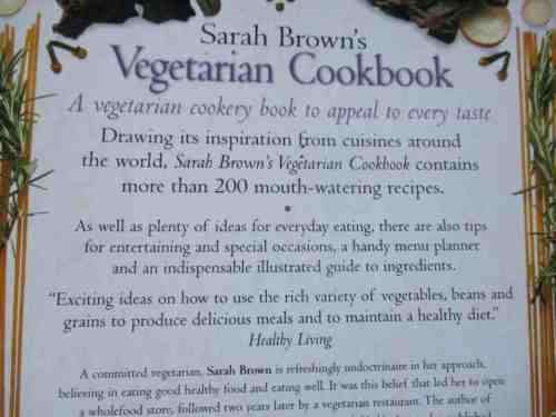 SARAH BROWN`S VEGETARIAN COOKBOOK - DK