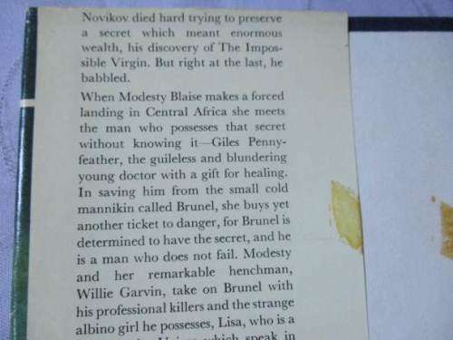 THE IMPOSSIBLE VIRGIN - MODESTY BLAISE - PETER O`DONNELL ( HARDCOVER FIRST EDITION )