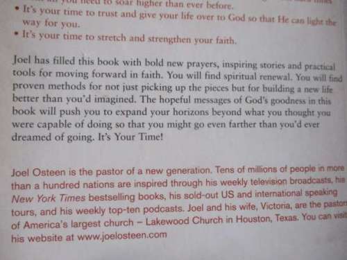 IT`S YOUR TIME - JOEL OSTEEN