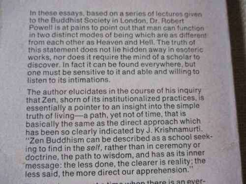 ZEN AND REALITY - AN APPROACH TO SANITY AND HAPPINESS ON A NON-SECTARIAN BASIS - ROBERT POWELL