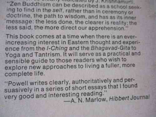 ZEN AND REALITY - AN APPROACH TO SANITY AND HAPPINESS ON A NON-SECTARIAN BASIS - ROBERT POWELL