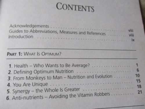 THE OPTIMUM NUTRITION BIBLE  - PATRICK HOLFORD ( HARDCOVER )