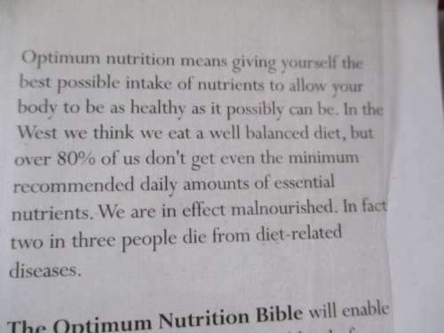 THE OPTIMUM NUTRITION BIBLE  - PATRICK HOLFORD ( HARDCOVER )